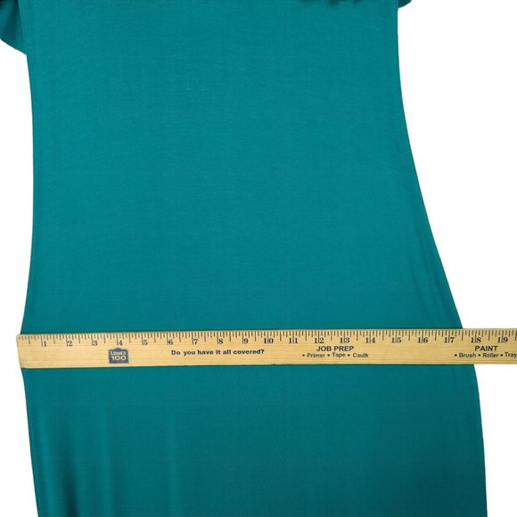 Solemio‎ Womens Maxi Sundress Size S Teal Blue Strappy A Line Deep V Back Ruffle - Picture 10 of 12